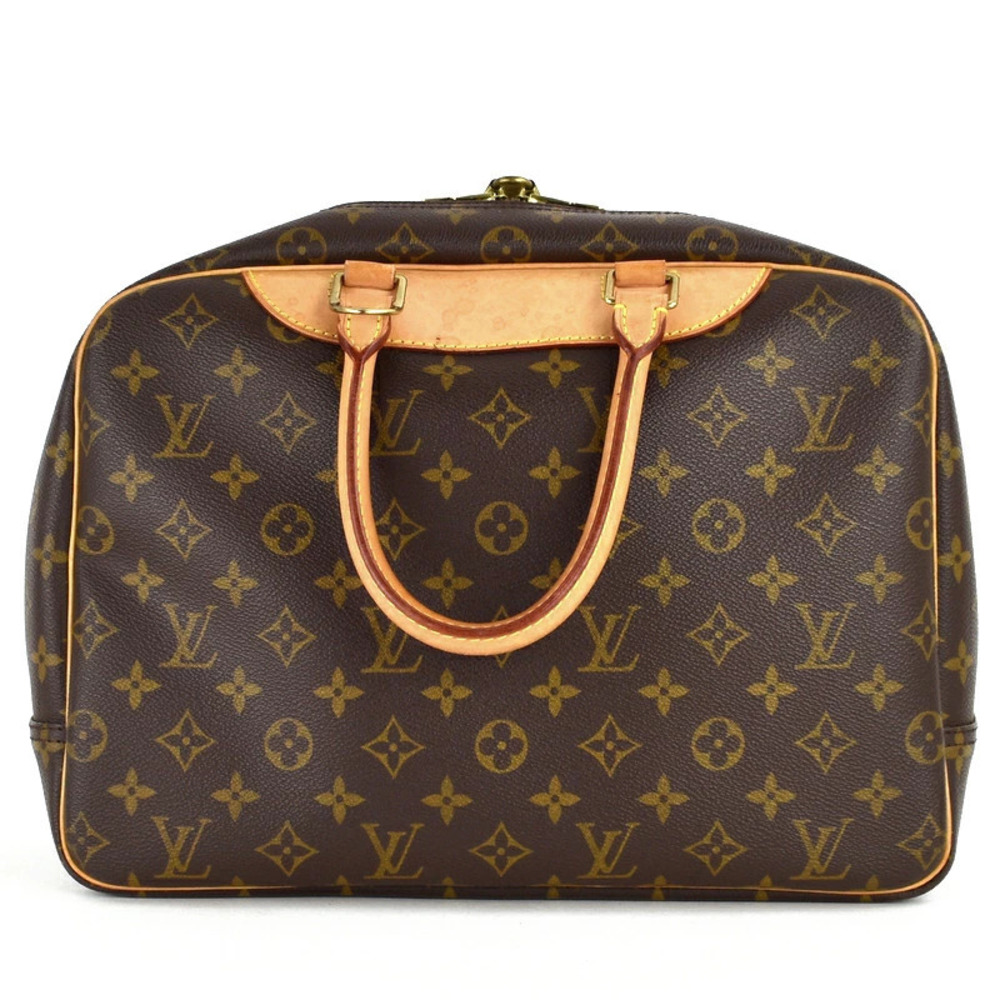 Louis Vuitton Monogram Deauville Brown Leather Handbag One Brown